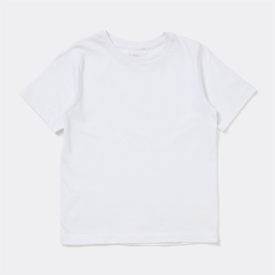 MANEHA CART Kids Plain Short Sleeve Tee - White